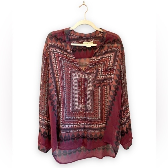 UO Urban Outfitters Staring at Stars Semi-sheer Boho Blouse Tunic | Size Medium - Picture 1 of 5